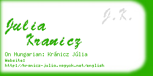 julia kranicz business card